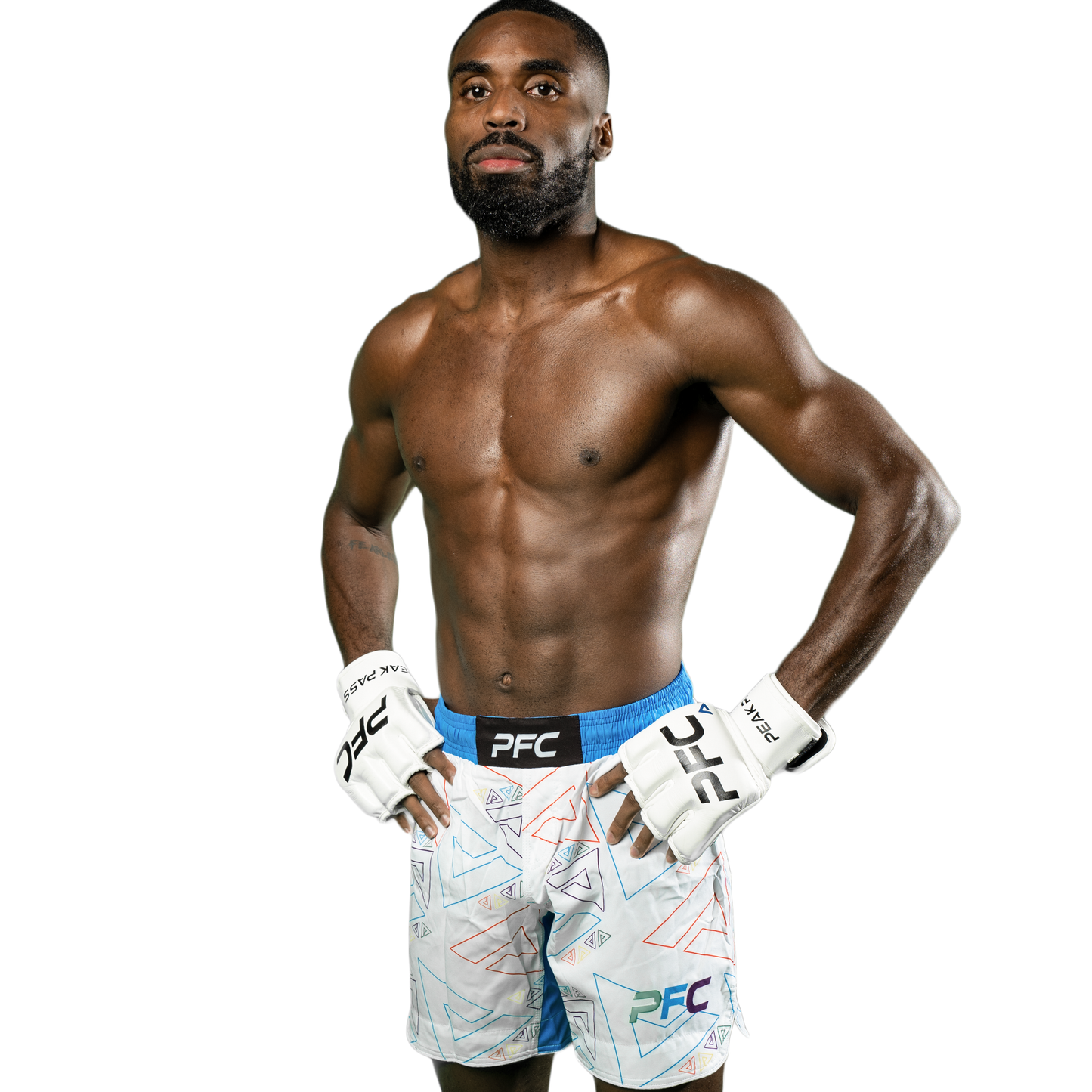 PFC Fight Shorts Triangles For Days White