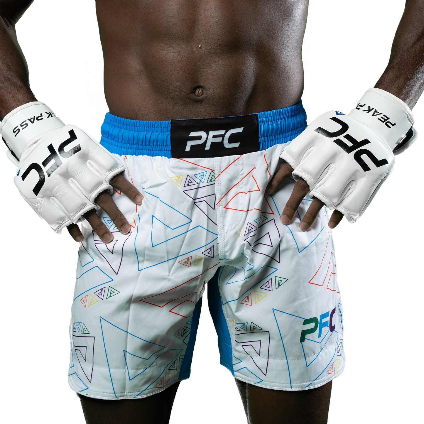 PFC Fight Shorts Triangles For Days White
