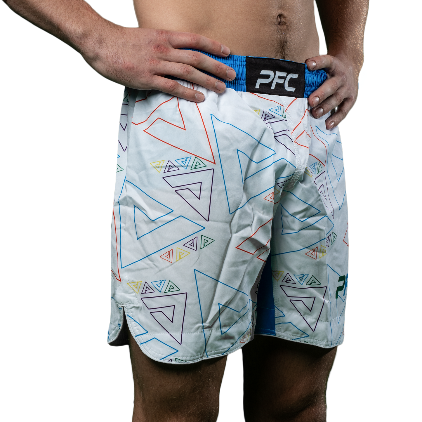PFC Fight Shorts Triangles For Days White
