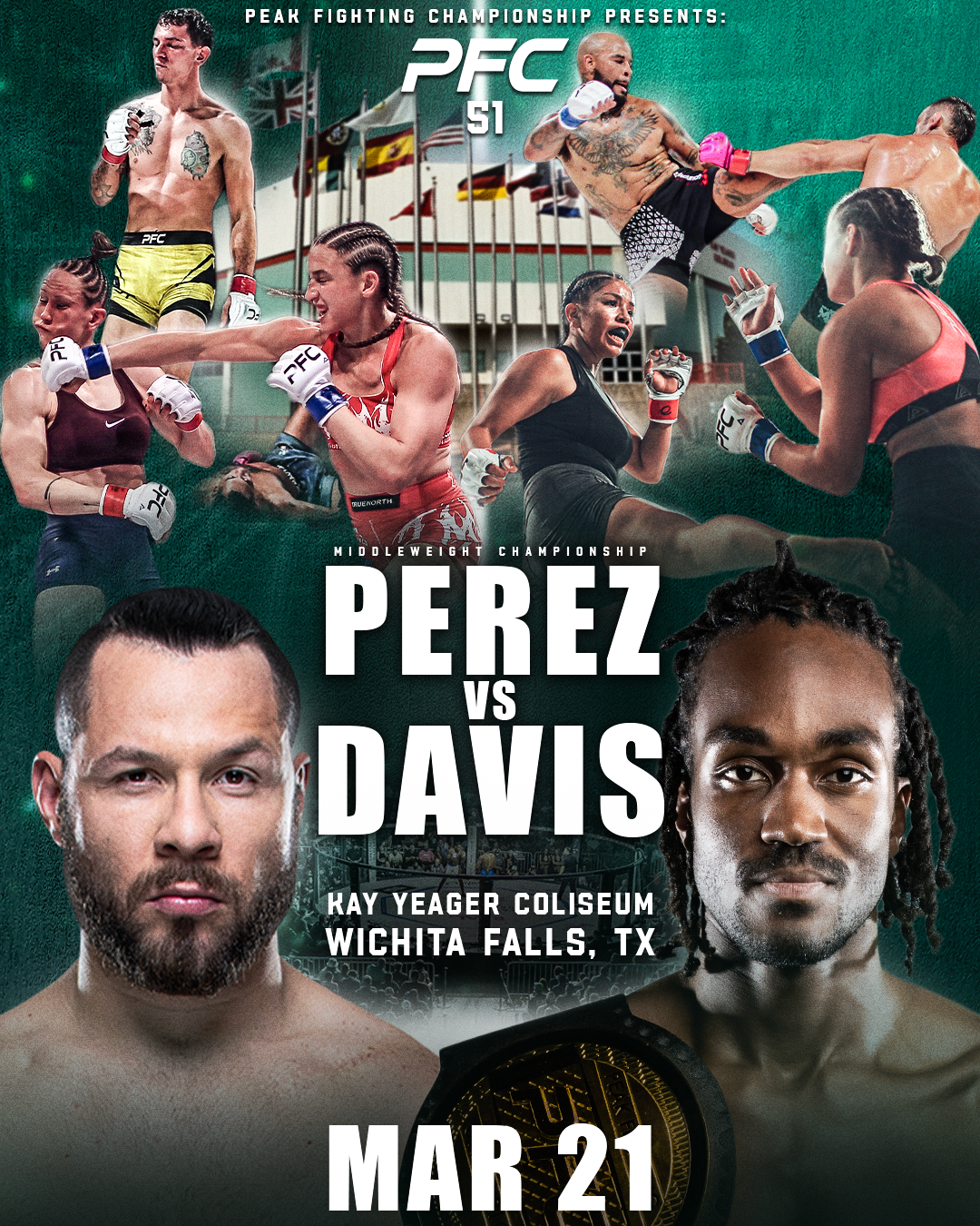 Photos in the cage after the fights