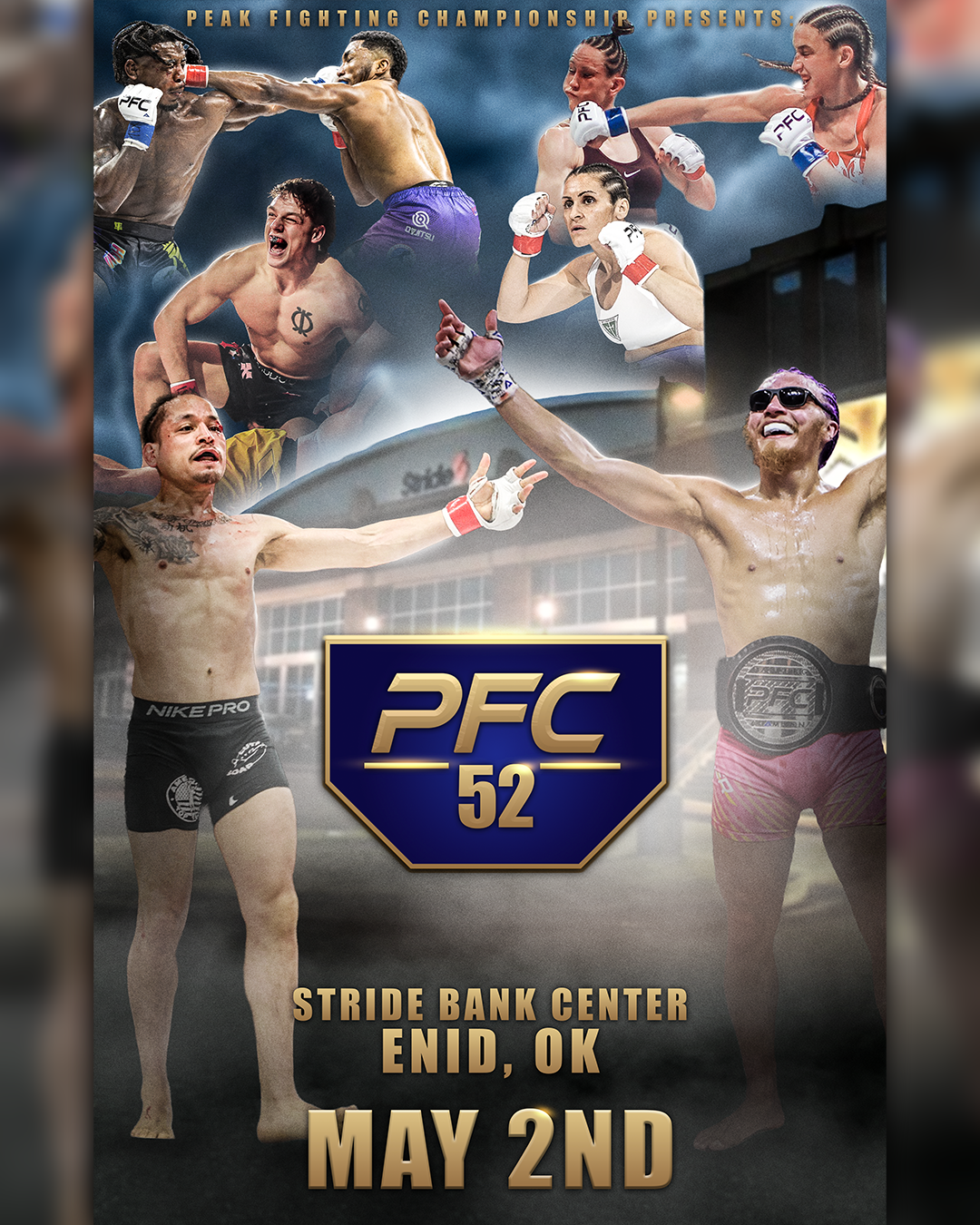 Photos in the cage after the fights