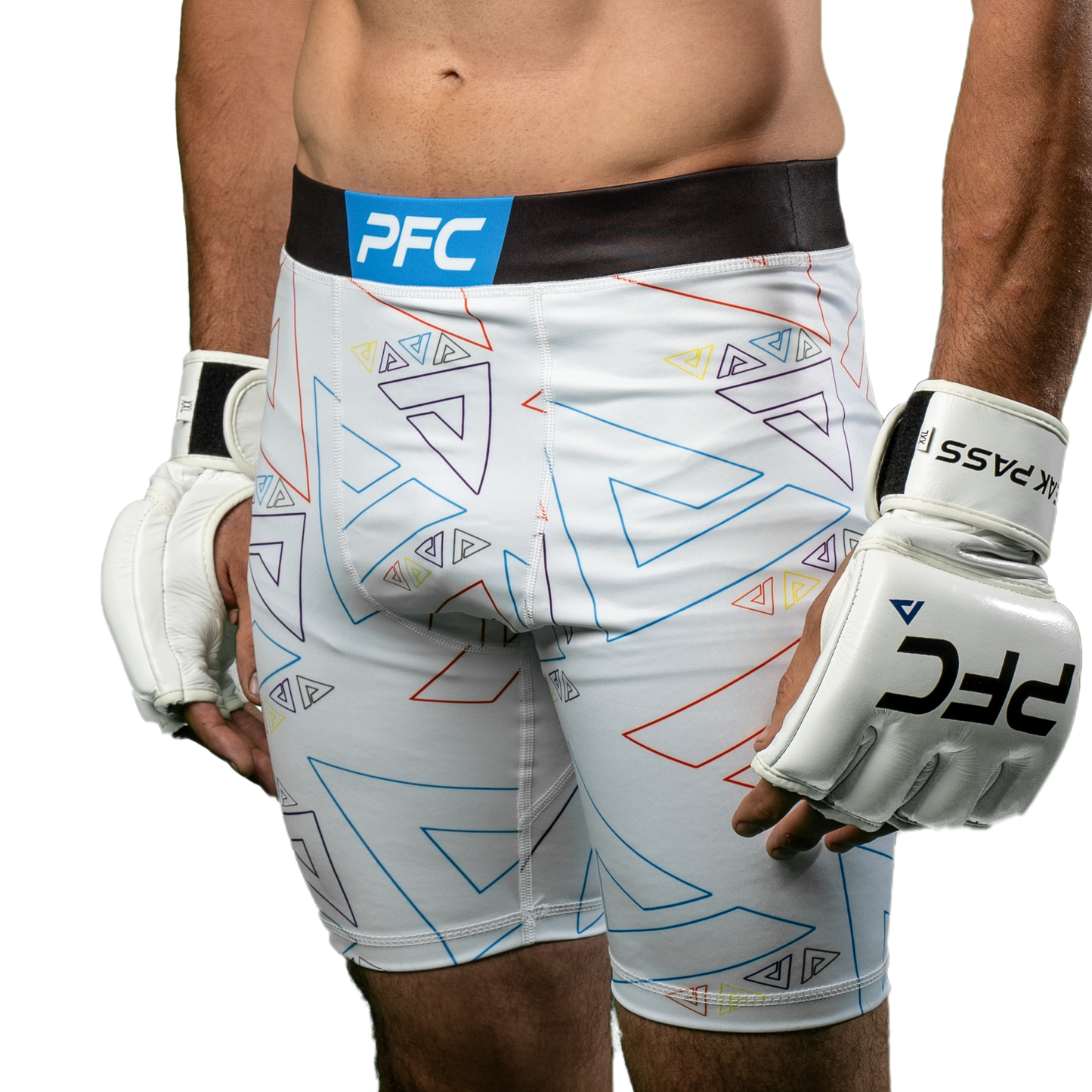 PFC Fight Shorts  Triangles For Days White Compression