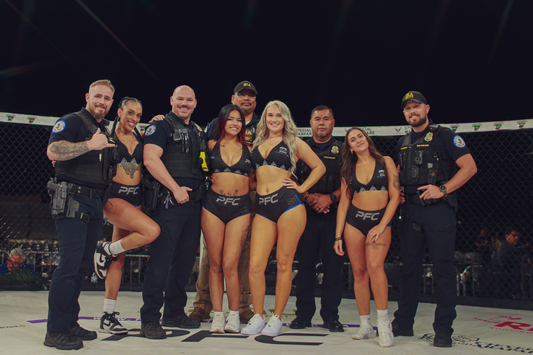 Photos in the cage after the fights